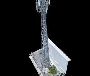 Modelo 3D de torre generado en la inspección de torres con drones